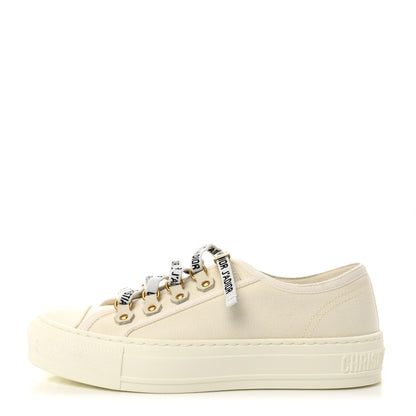 Christian Dior Canvas Dot Walk'N'Dior Low Top Sneakers 36 Milk 1 of 8