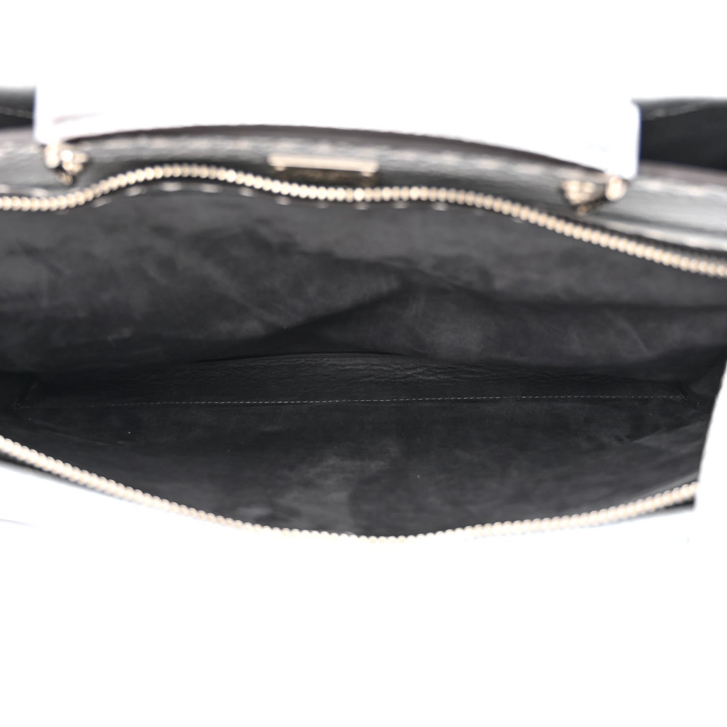 Fendi Metallic Cuoio Romano Selleria Metal Stitch Large Mens Peekaboo Iconic Essential Satchel Silver 6 of 14