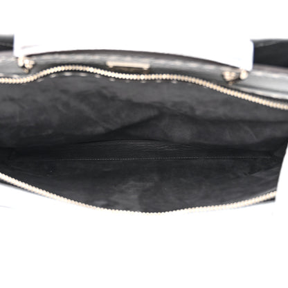 Fendi Metallic Cuoio Romano Selleria Metal Stitch Large Mens Peekaboo Iconic Essential Satchel Silver 6 of 14