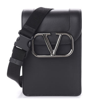 Valentino Garavani Smooth Calfskin Small VLogo Crossbody Bag Black 1 of 8