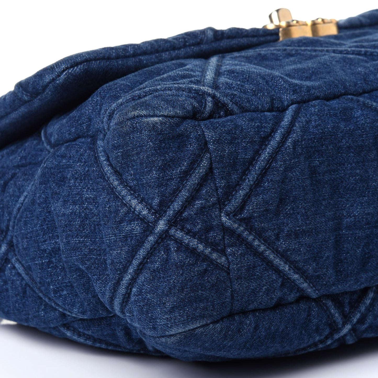 Denim Quilted Large Chanel 19 Flap Blue
