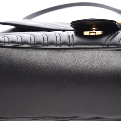 Gucci Calfskin Matelasse Large GG Marmont Shoulder Bag Black 13 of 14