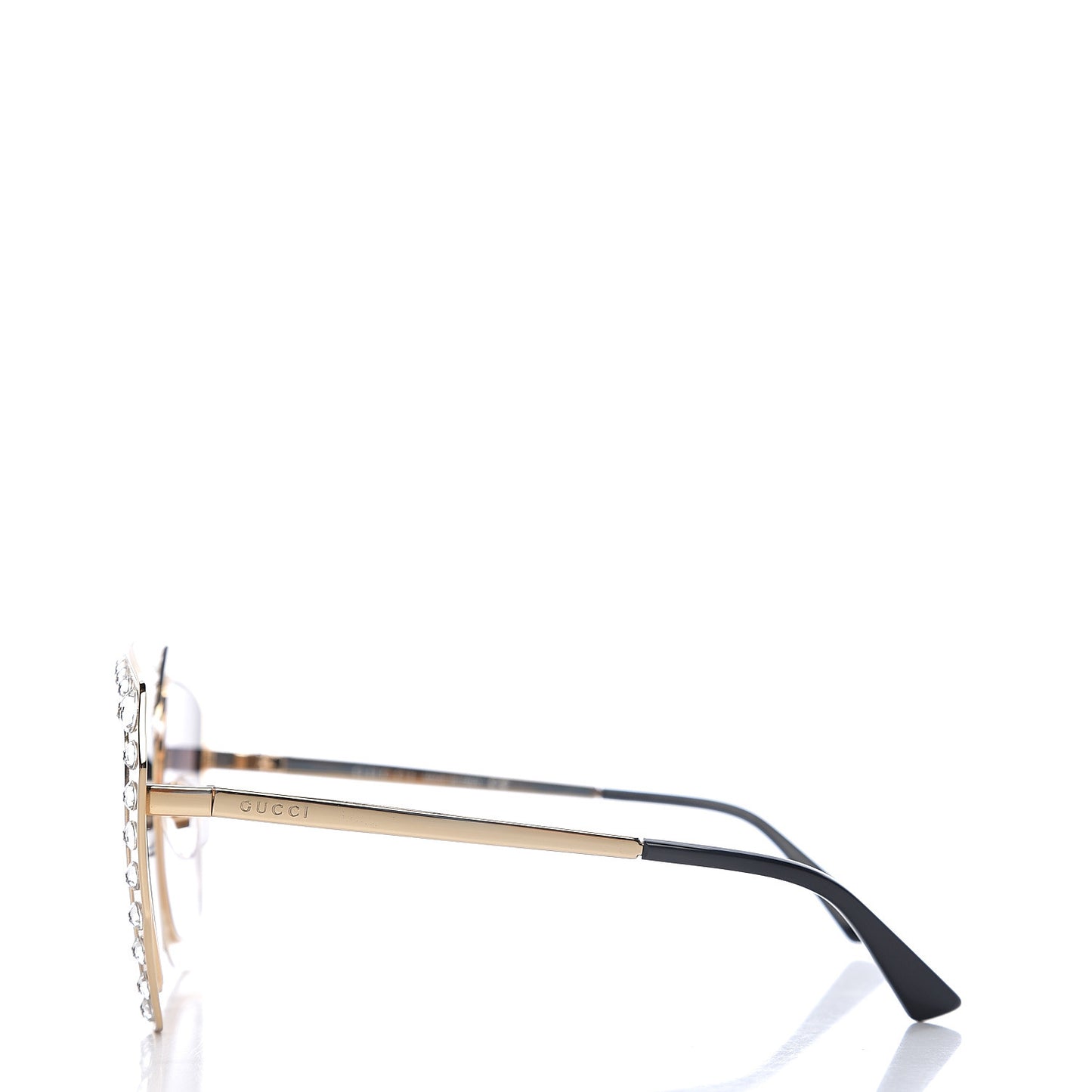 Metal Acetate Crystal Oversize GG0115S Sunglasses Gold