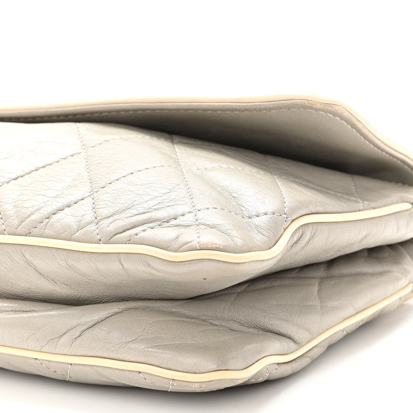 Lambskin East West Mademoiselle Flap Grey