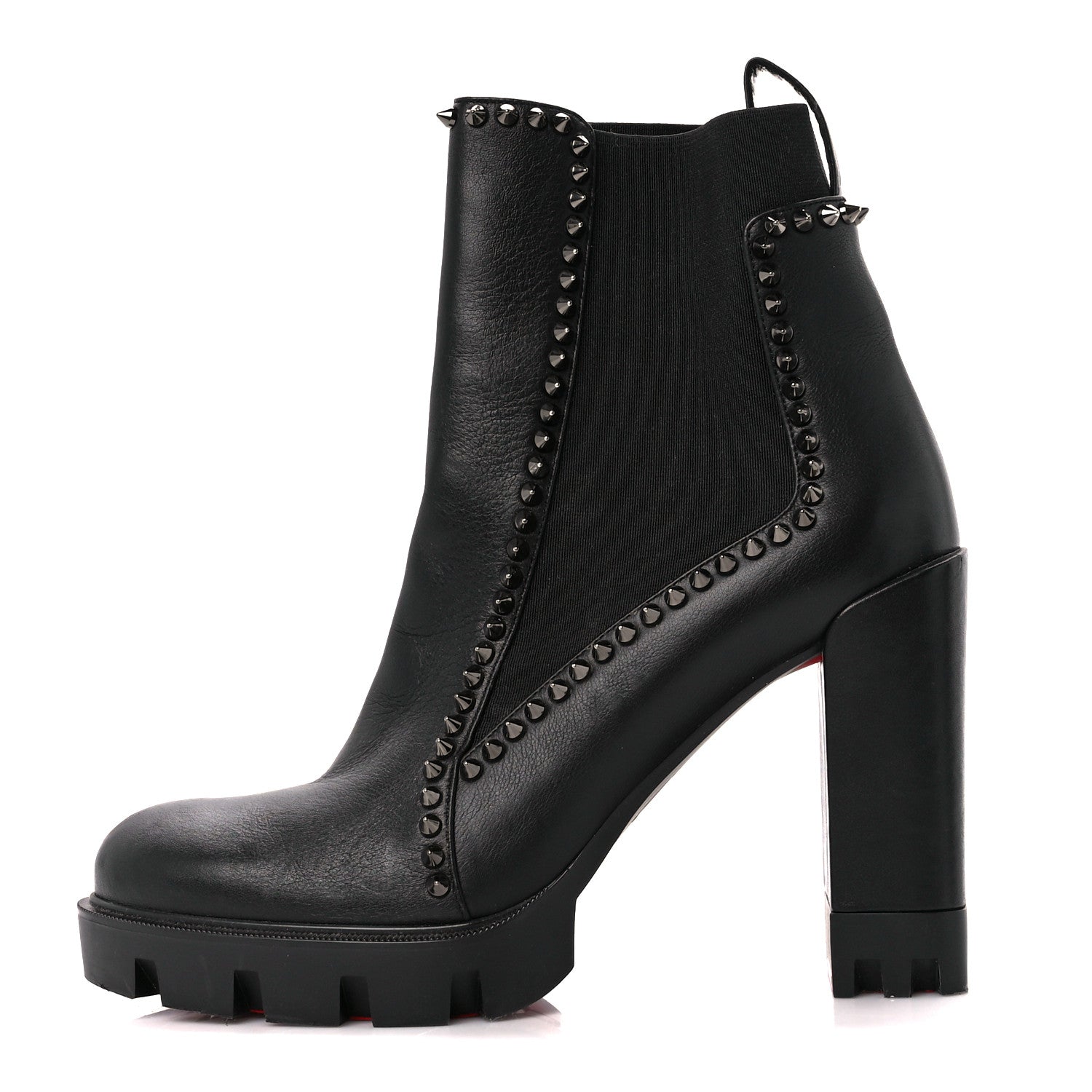 Christian Louboutin Nappa Out Line Spike Lug 100 Boots 38.5 Black 1 of 8