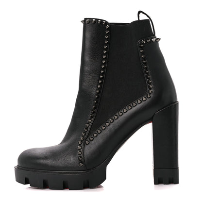 Christian Louboutin Nappa Out Line Spike Lug 100 Boots 38.5 Black 1 of 8