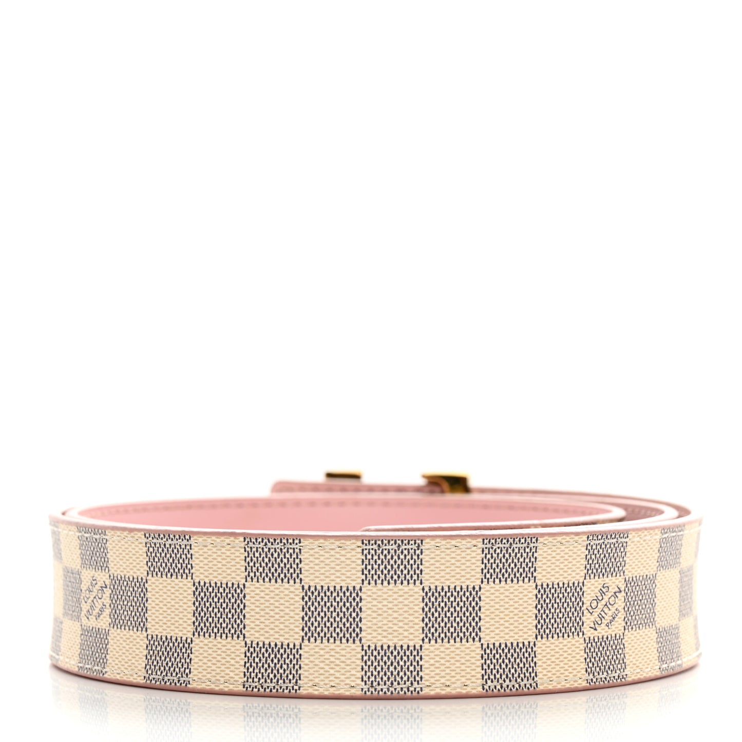Damier Azur LV Initiales 32mm Belt 80/32 Rose Ballerine
