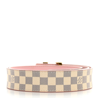 Louis Vuitton Damier Azur LV Initiales 32mm Belt 80/32 Rose Ballerine 2 of 7