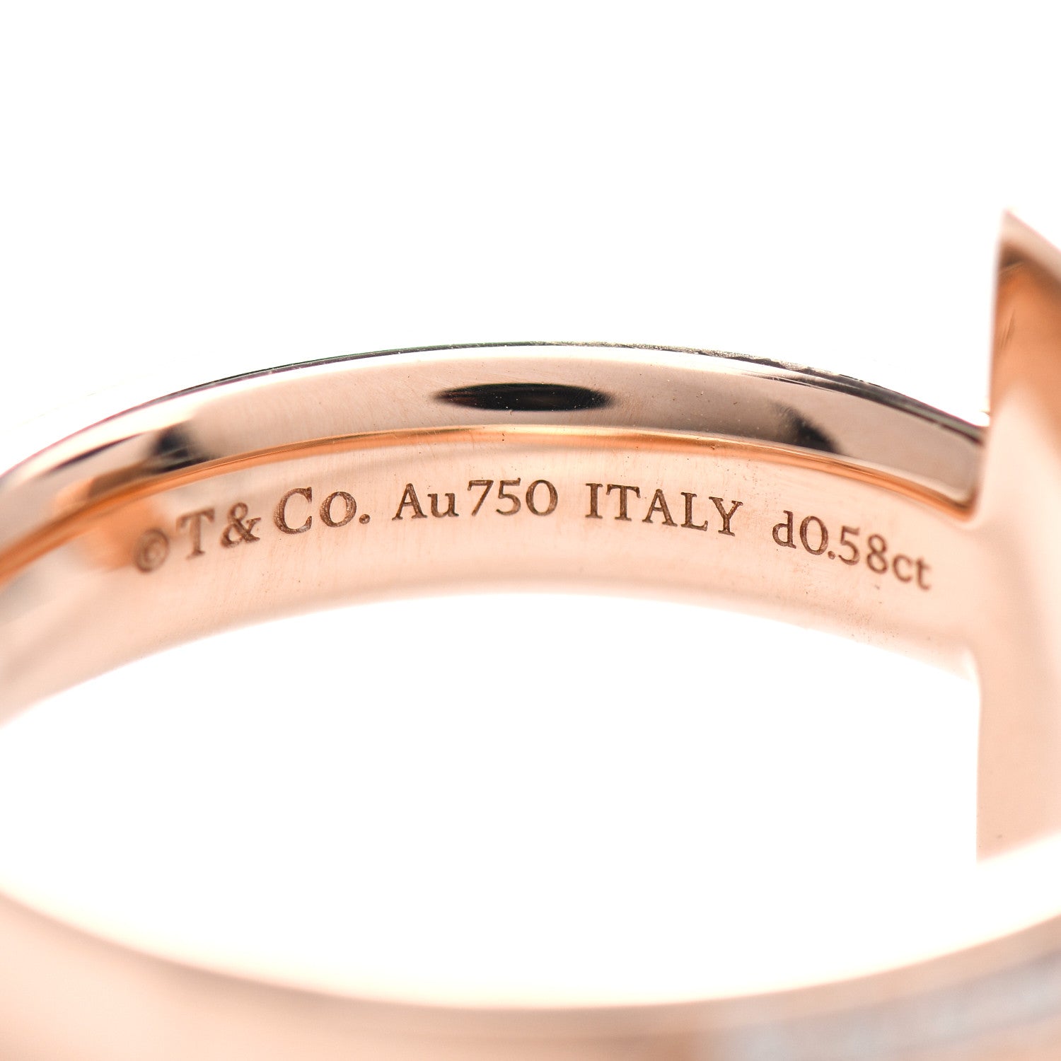 Tiffany 18K Rose Gold Diamond Wide T T1 Ring 58 8.5 5 of 6