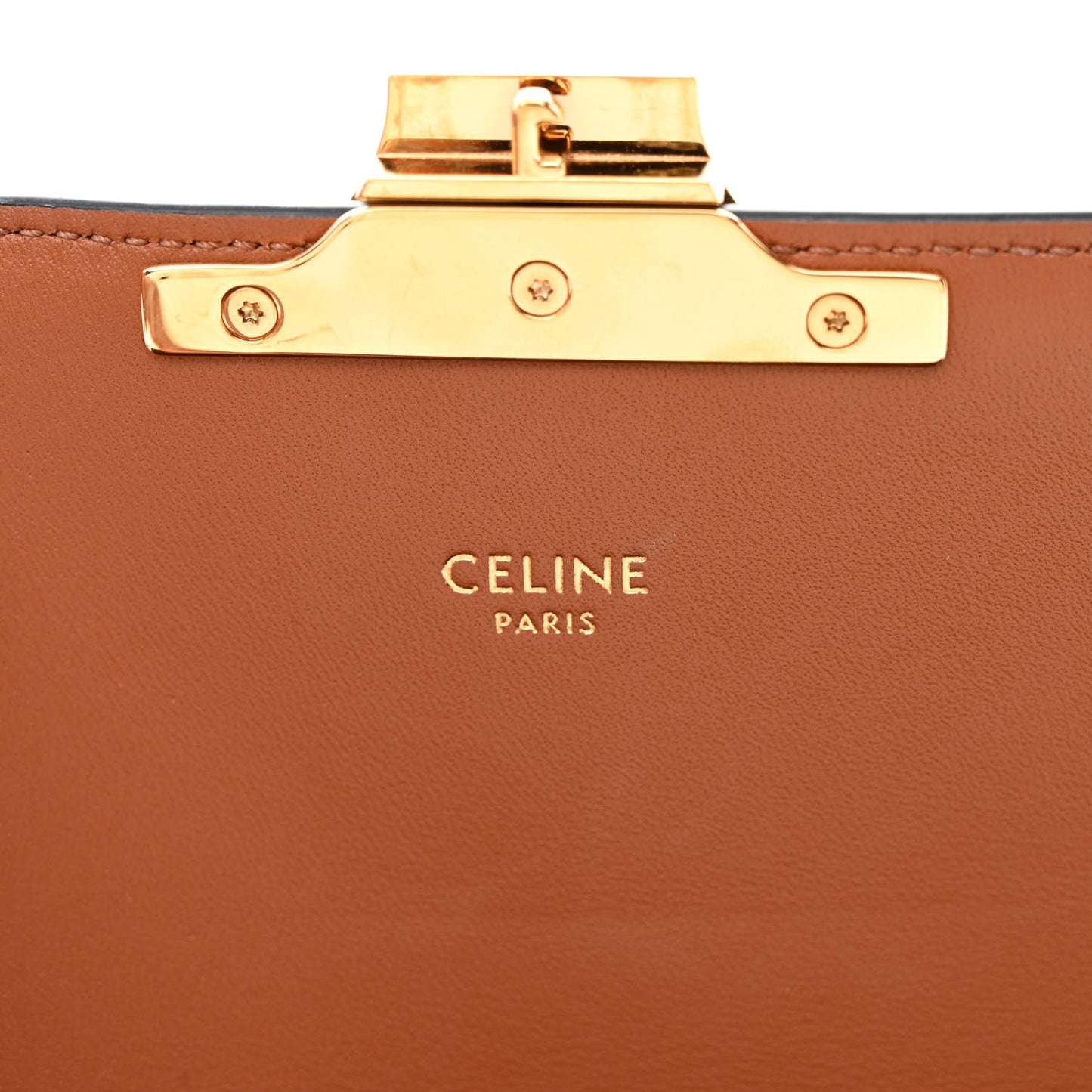 Canvas Calfskin Triomphe Shoulder Bag Tan