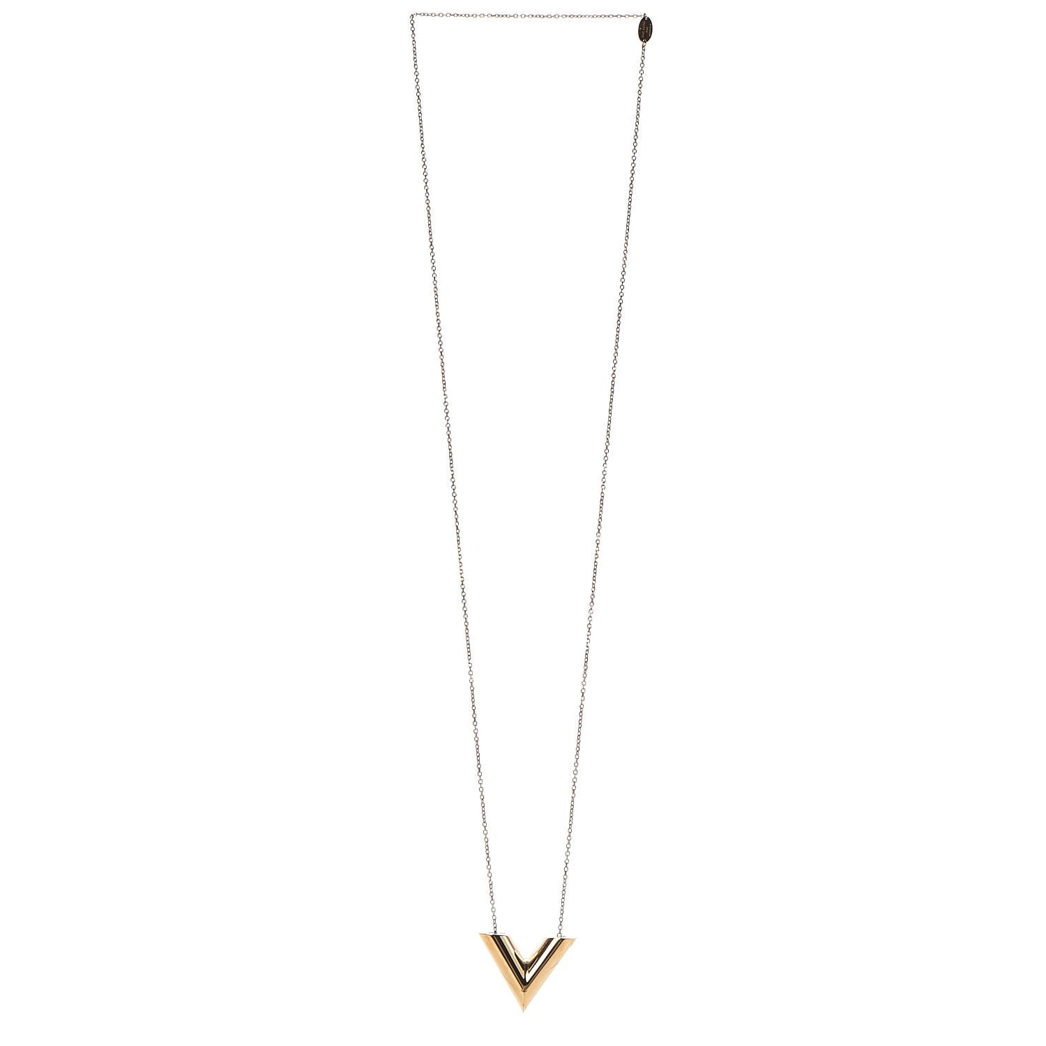 Louis Vuitton Large Essential V Necklace Gold 3 of 7