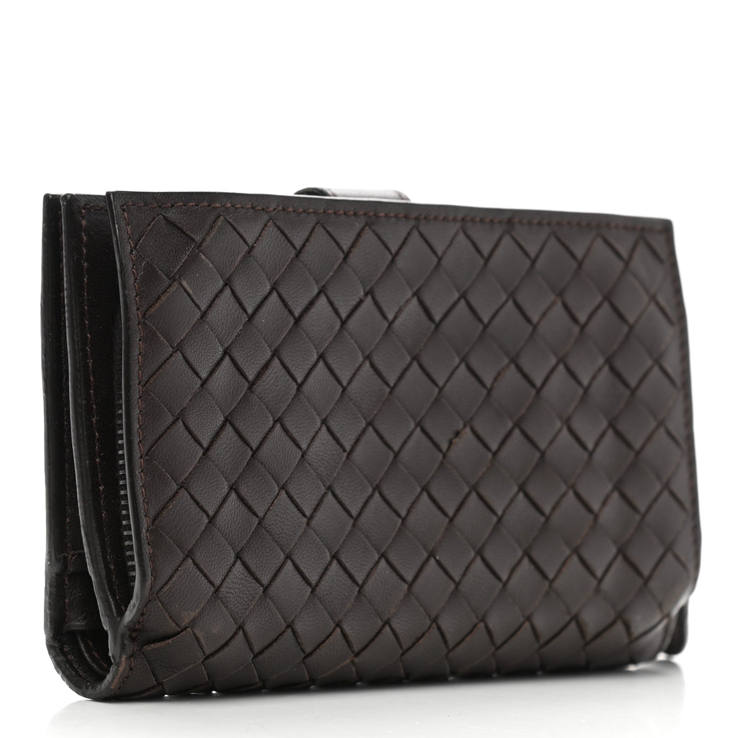 Bottega Veneta Nappa Intrecciato Continental Snap Wallet Brown Coffee 3 of 11