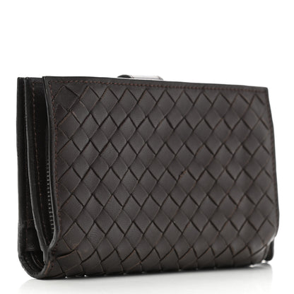 Bottega Veneta Nappa Intrecciato Continental Snap Wallet Brown Coffee 3 of 11