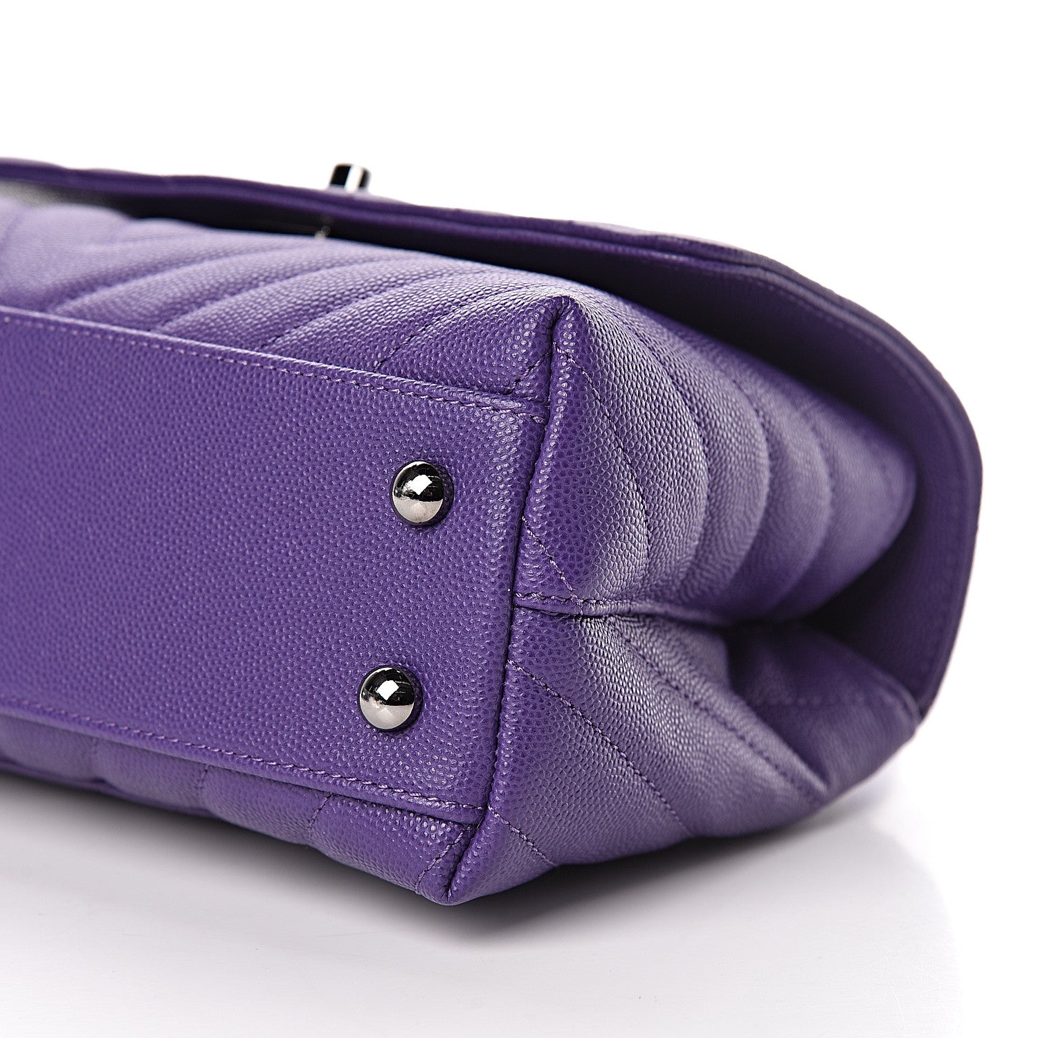 Chanel Caviar Chevron Quilted Mini Coco Handle Flap Purple 7 of 11