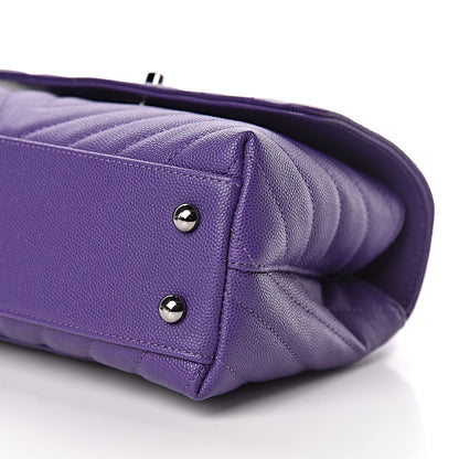 Chanel Caviar Chevron Quilted Mini Coco Handle Flap Purple 7 of 11