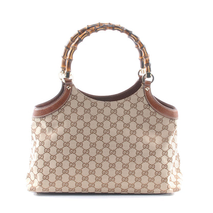 Gucci Monogram Bamboo Handle Bag Brown 1 of 7