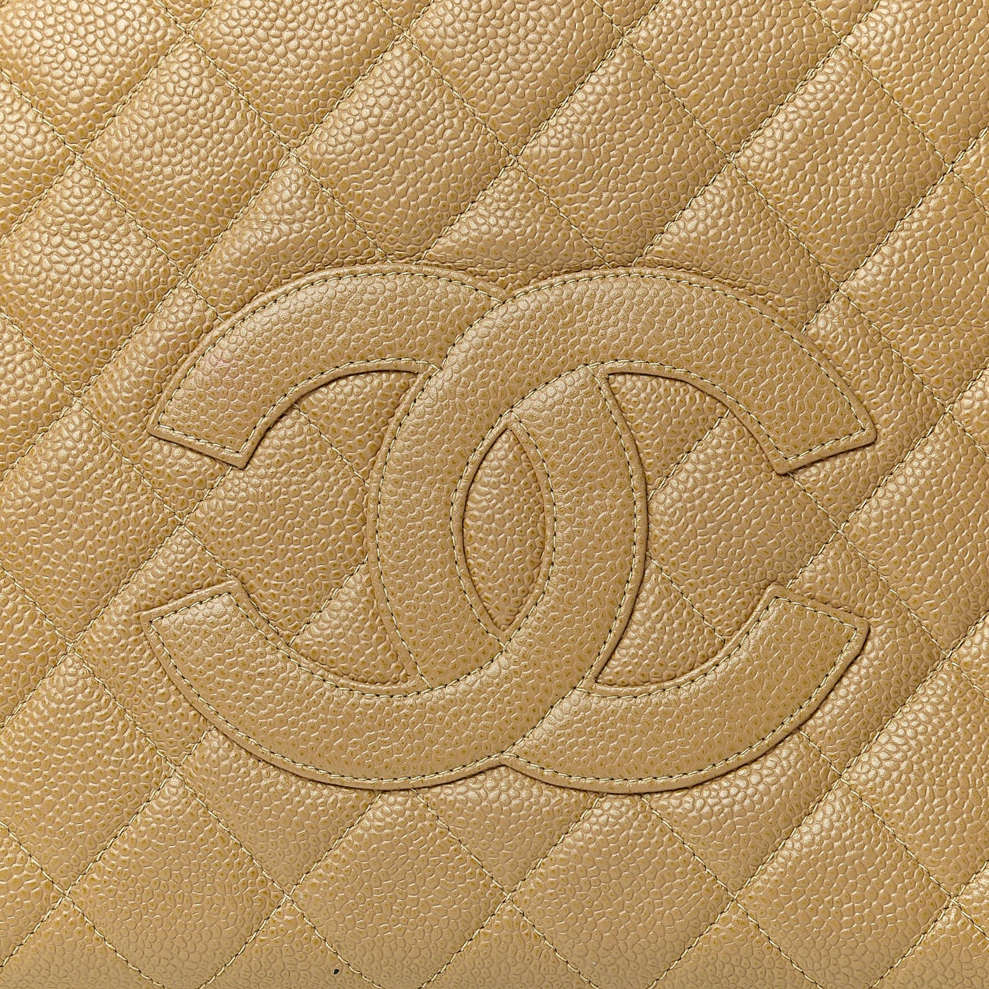 Caviar Quilted Grand Timeless Tote GTT Beige