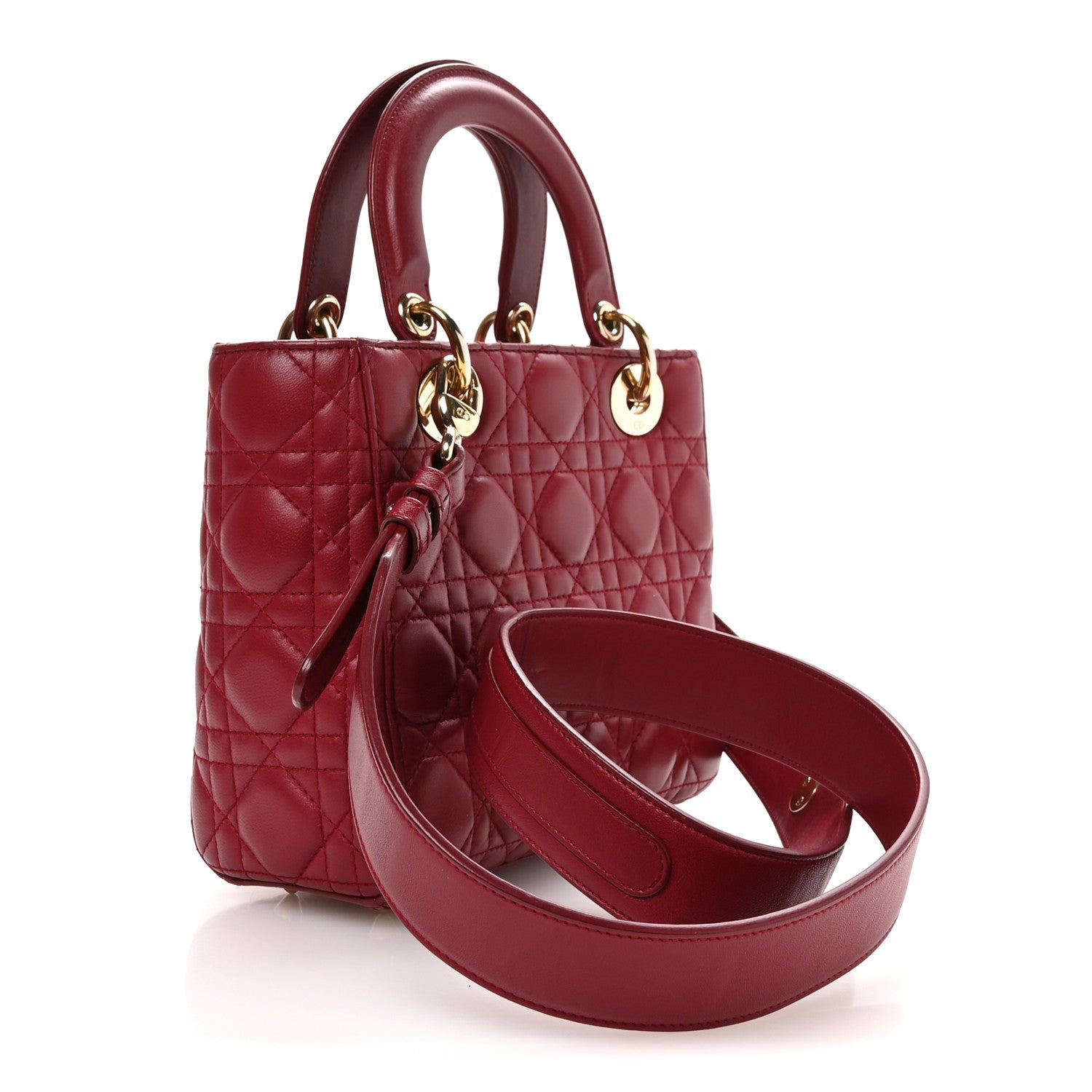 Christian Dior Lambskin Cannage Small My ABCDior Lady Dior Red 3 of 10