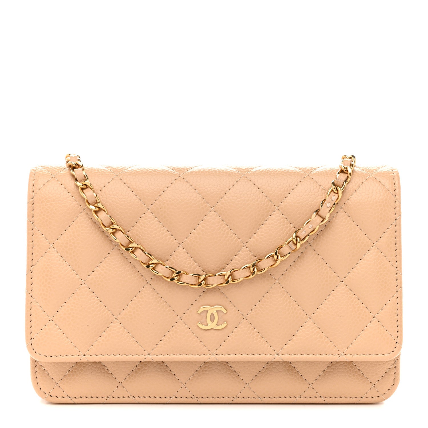 Chanel Caviar Quilted Wallet on Chain WOC Beige 1 of 11