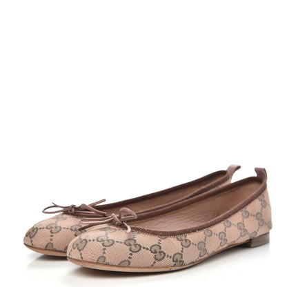 Gucci Monogram Ballet Flats 37.5 Dark Brown 3 of 10