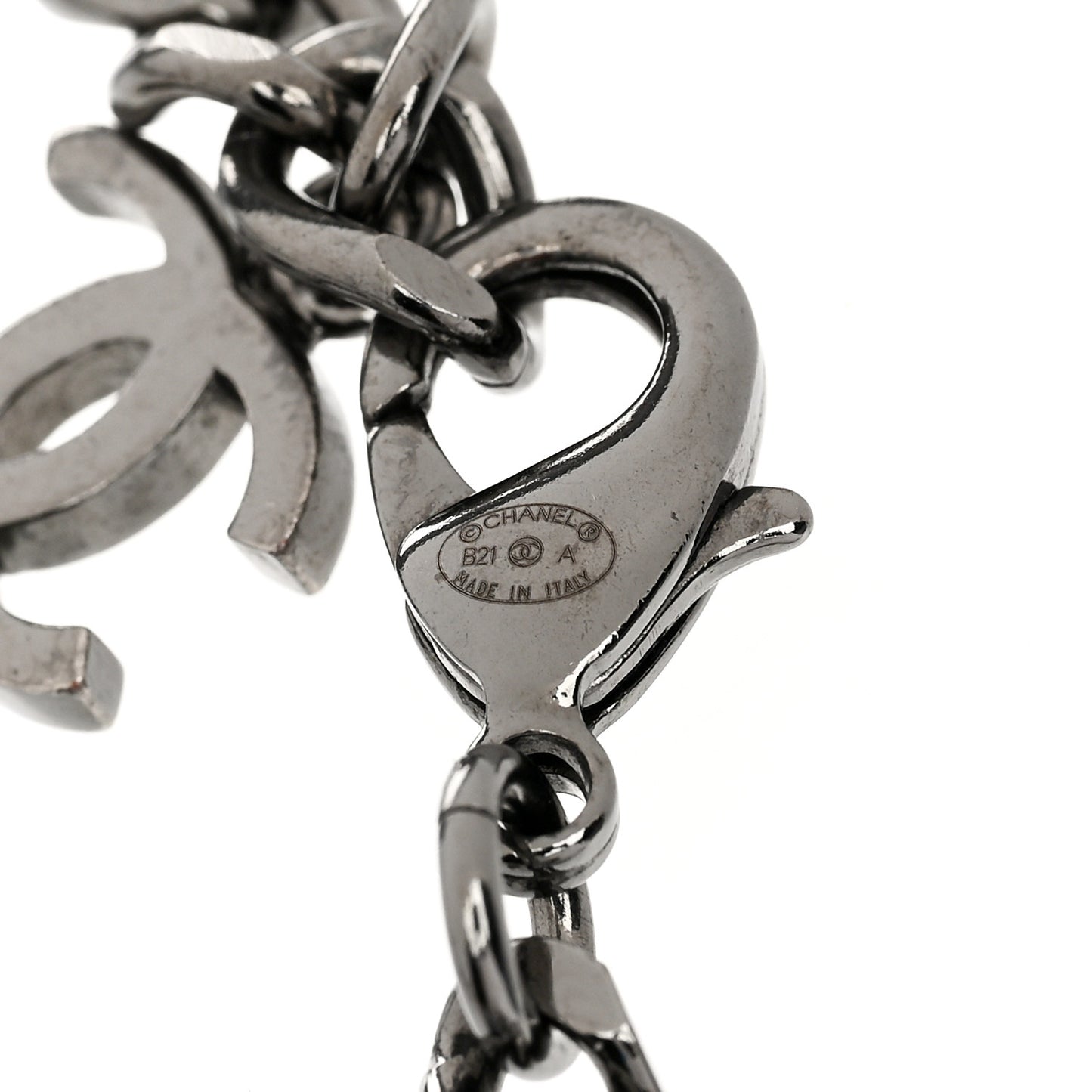 Crystal CC Chain Link Bracelet Ruthenium