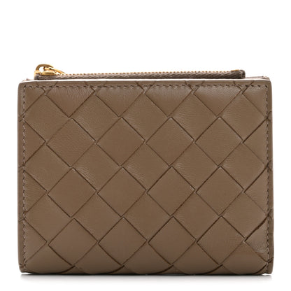 Bottega Veneta Nappa Intrecciato Bifold Zip Wallet Taupe Grey 1 of 8