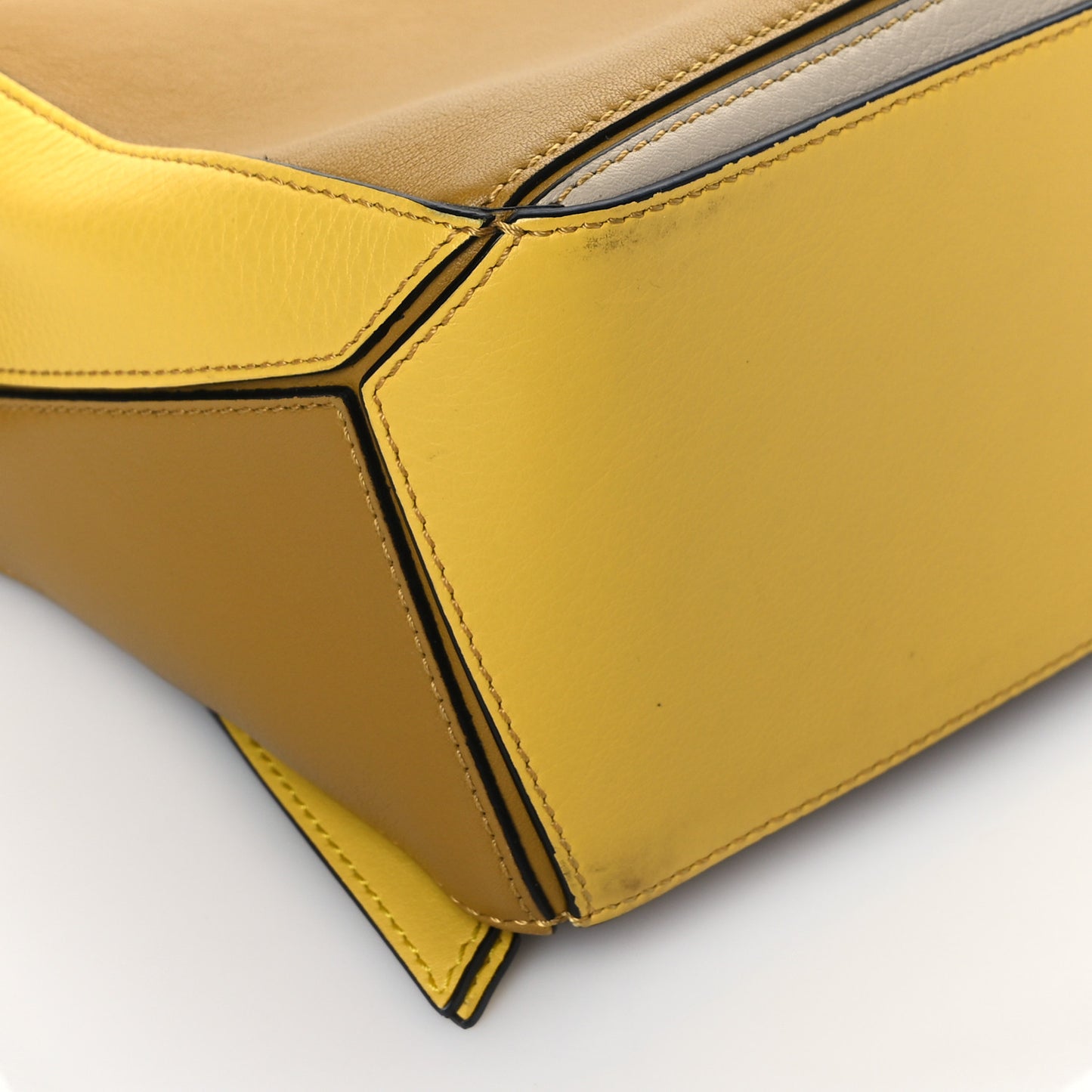 Grained Calfskin Small Puzzle Bag Ocre Yellow
