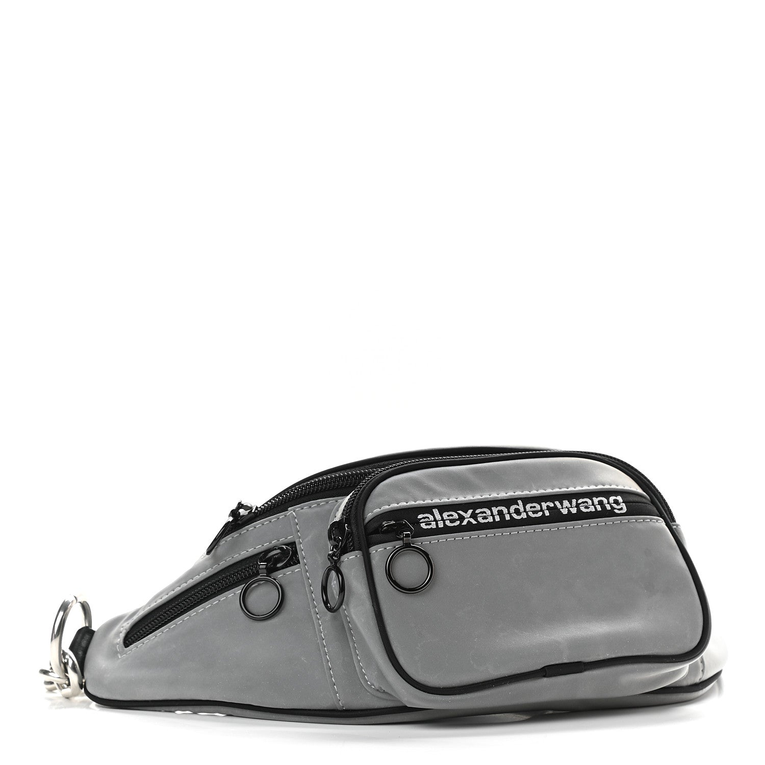 Alexander Wang Nylon Logo Printed Attica Belt Bag Reflective Silver 4 of 8