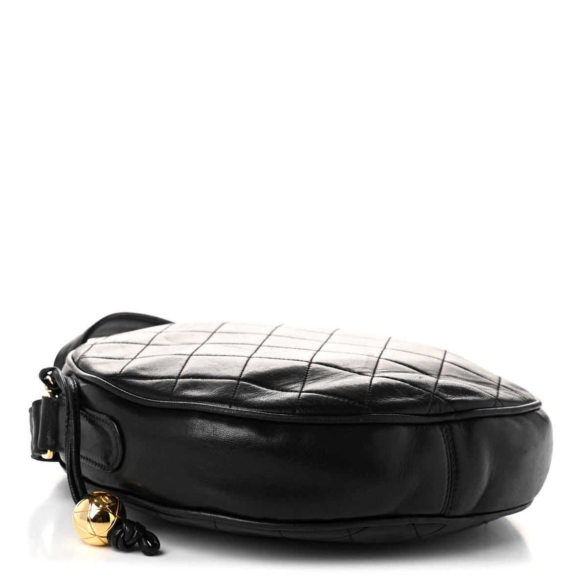 Chanel Lambskin Quilted Round Tassel Crossbody Bag Black 4 of 11