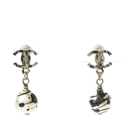 Chanel Pearl CC Drop Earrings Gold Black 1 of 5