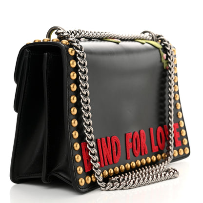 Gucci Calfskin Floral Embroidered Studded Small Dionysus Shoulder Bag Black 3 of 12