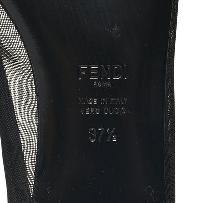 Fendi Mesh Skimmer Ballerina Flats 37.5 Navy Black 6 of 7