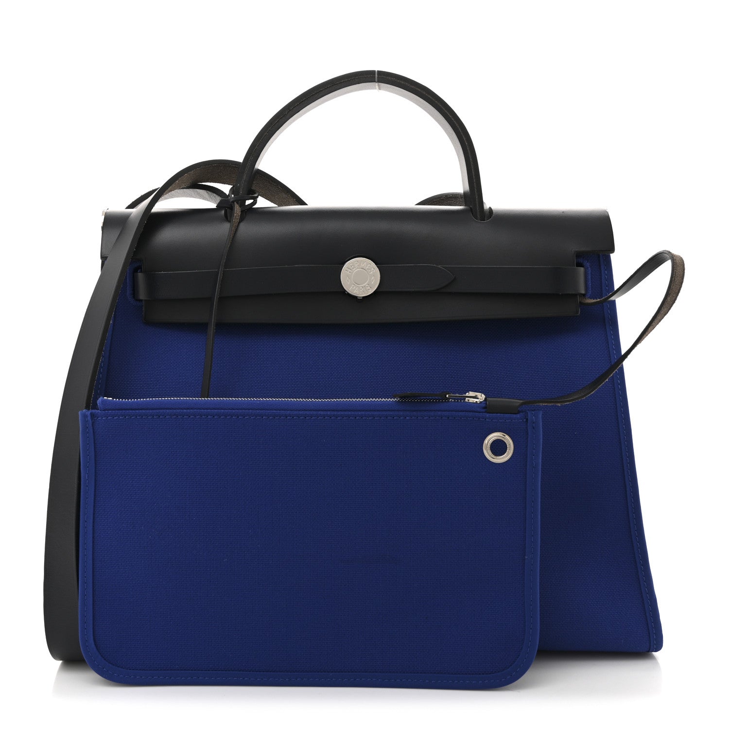 Hermes Toile Vache Hunter Herbag Zip 31 PM Bleu Electrique Bleu Indigo 3 of 13