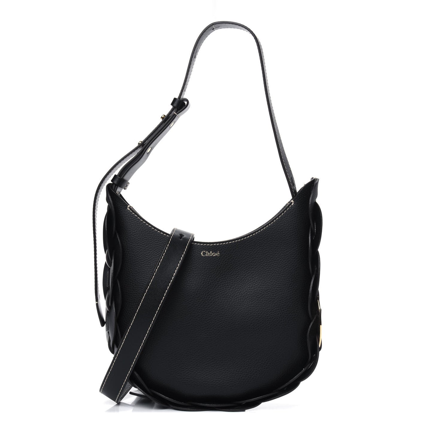 Small Grain Smooth Calfskin Small Darryl Hobo Black