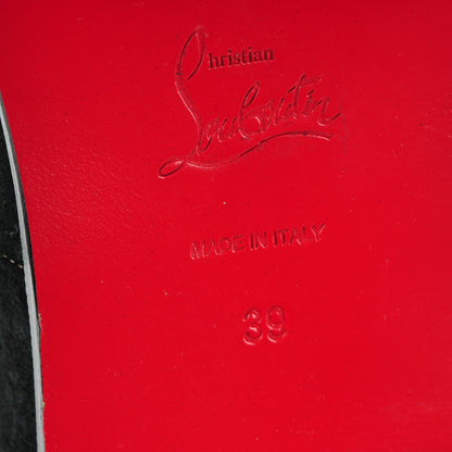 Christian Louboutin Suede Cate Chain Flat Tall Boots 39 Black 6 of 6