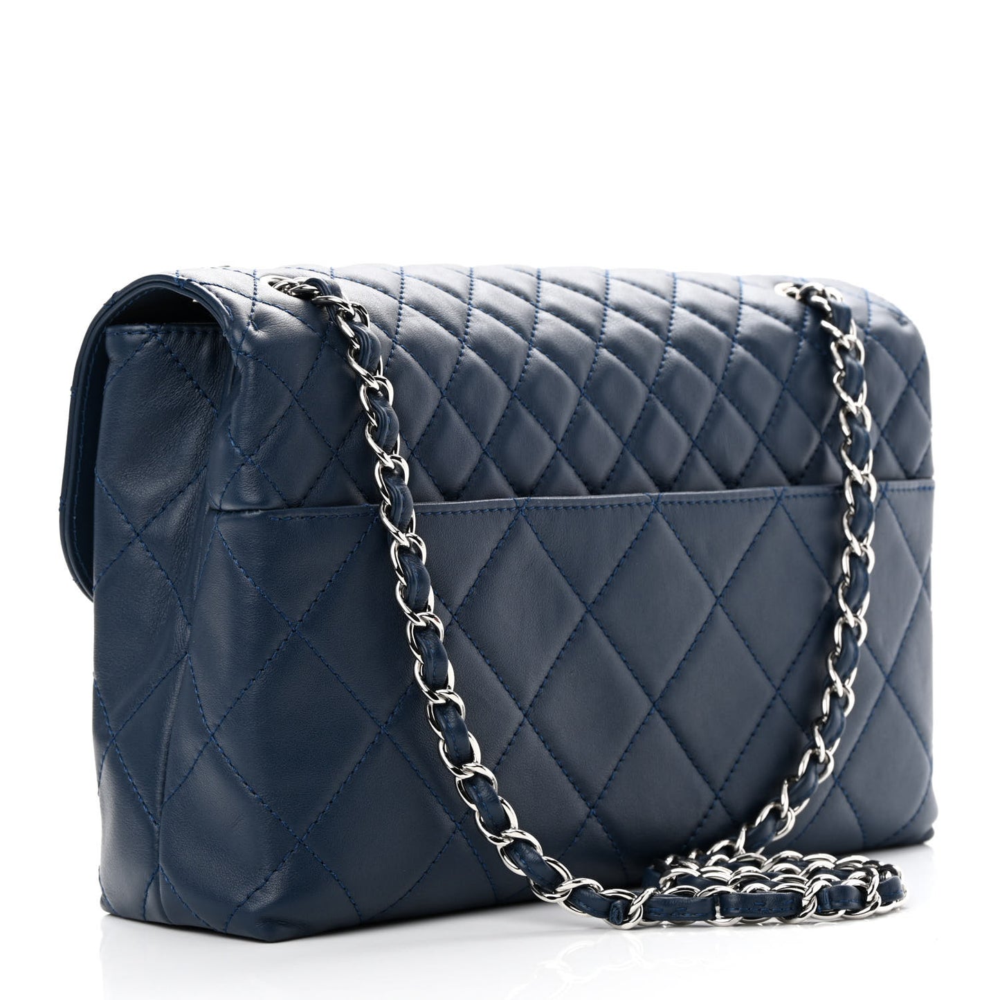 Calfskin Quilted In The Business Flap Dark Blue