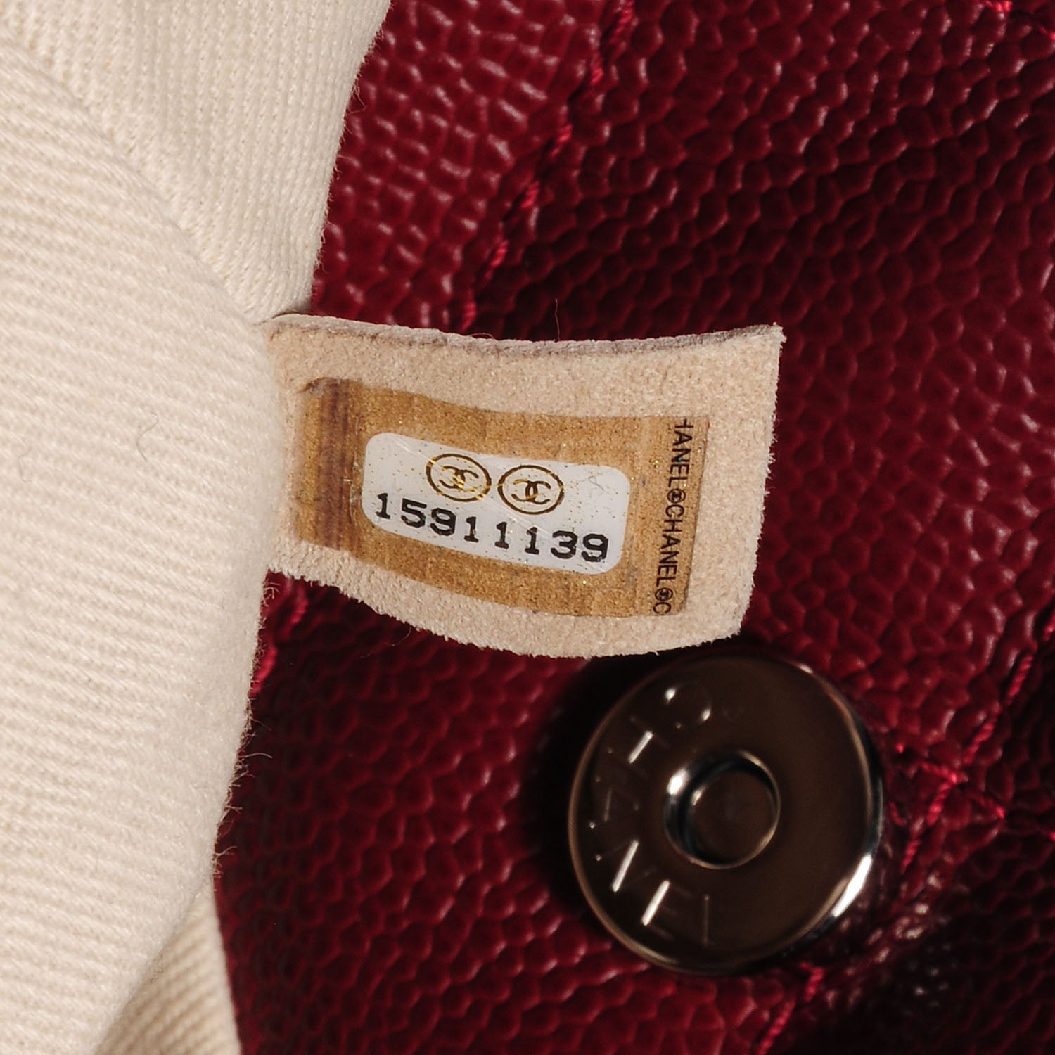 Chanel Caviar Large CC Timeless Soft Tote Dark Red 7 of 7