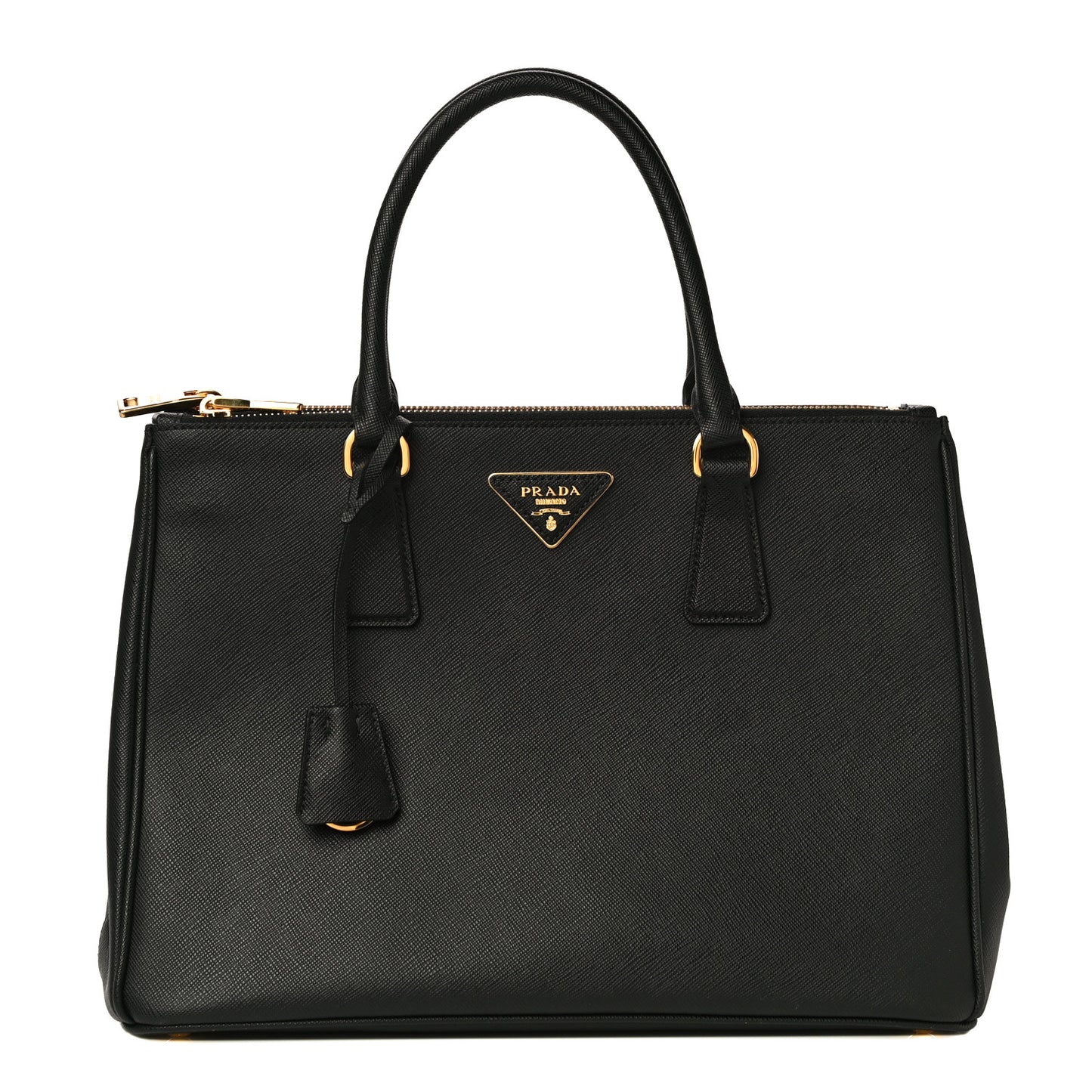 Saffiano Lux Large Galleria Double Zip Tote Black