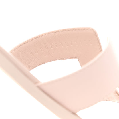 Hermes Box Calfskin Oran Sandals 37 Rose Pale 8 of 9