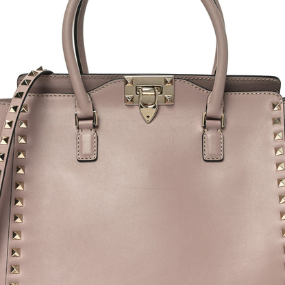 Valentino Garavani Vitello Small Rockstud Double Handle Tote Poudre 7 of 9