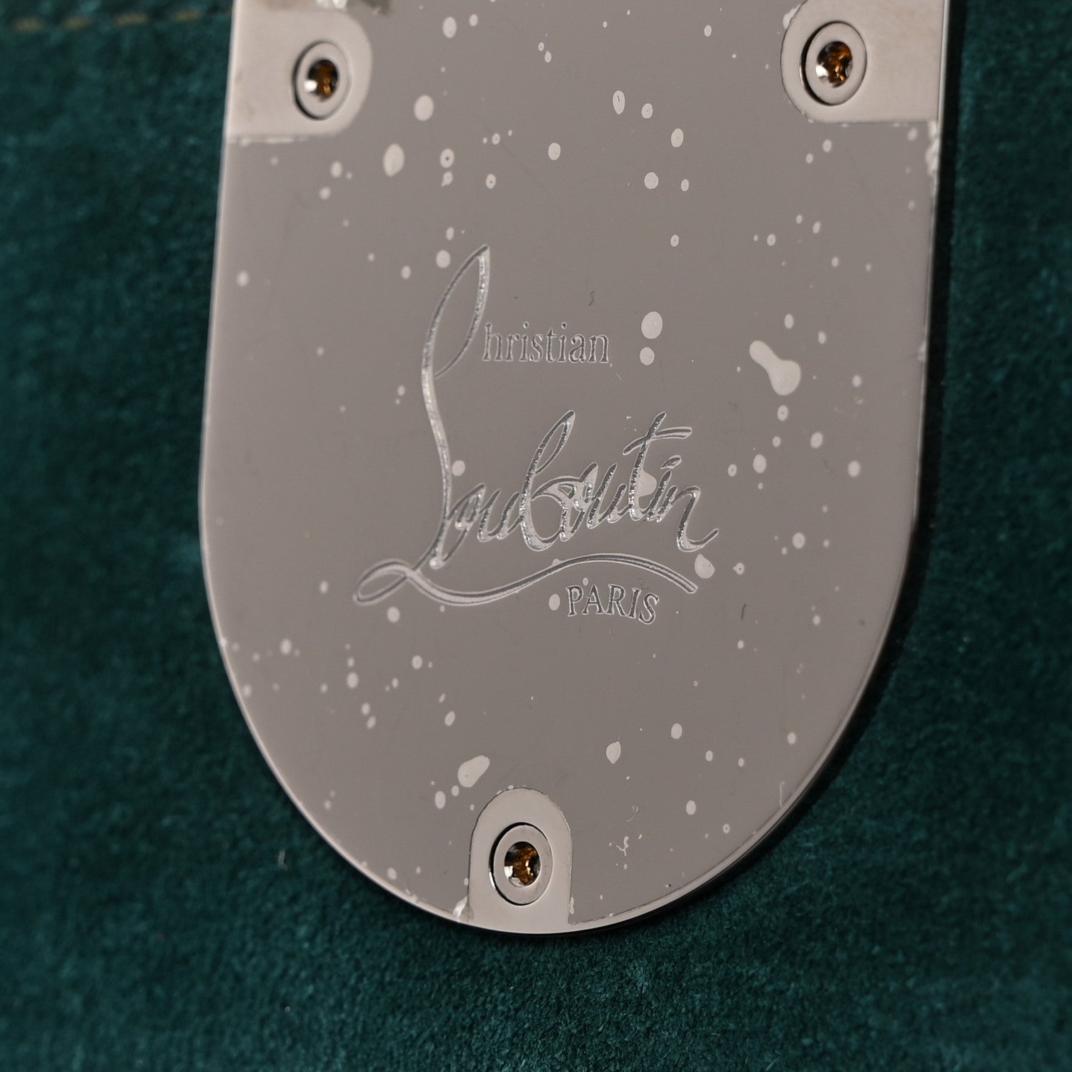 Christian Louboutin Calfskin Alligator Embossed Elisa Baguette Forest Night 6 of 9