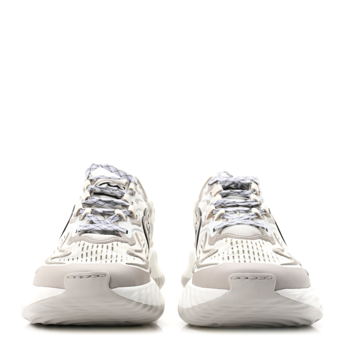 Gucci Mesh Fabric Ripple Splash Mens Sneakers  7 Grey White 3 of 10