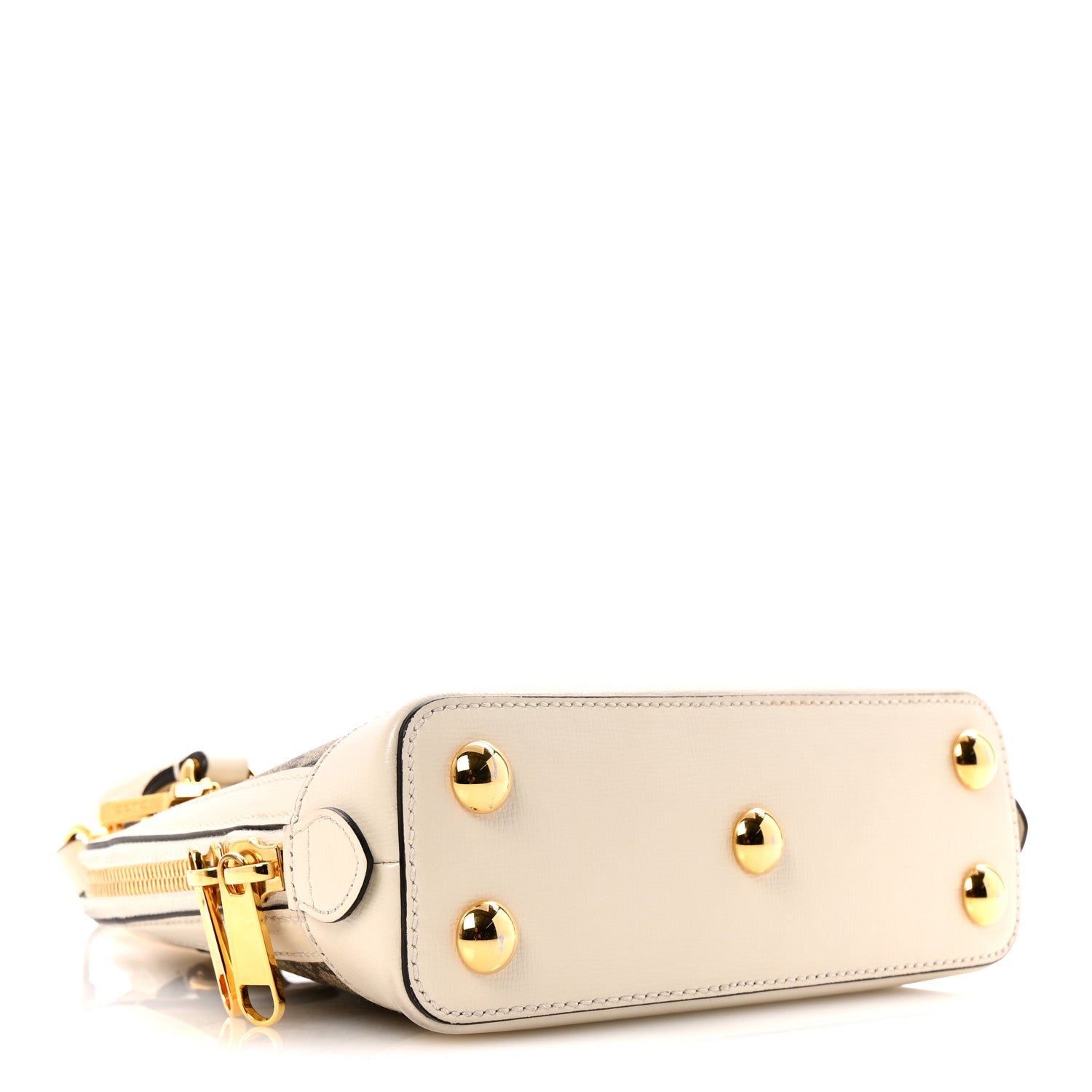 Gucci GG Supreme Monogram Azalea Calfskin Mini Horsebit 1955 Top Handle Bag Beige Ebony Mystic White 6 of 31