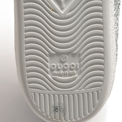 Gucci Glitter Web Ace Sneakers 38.5 Silver 6 of 8