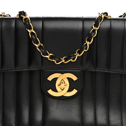 Chanel Lambskin Vertical Quilt Jumbo Single Flap Black 9 of 12