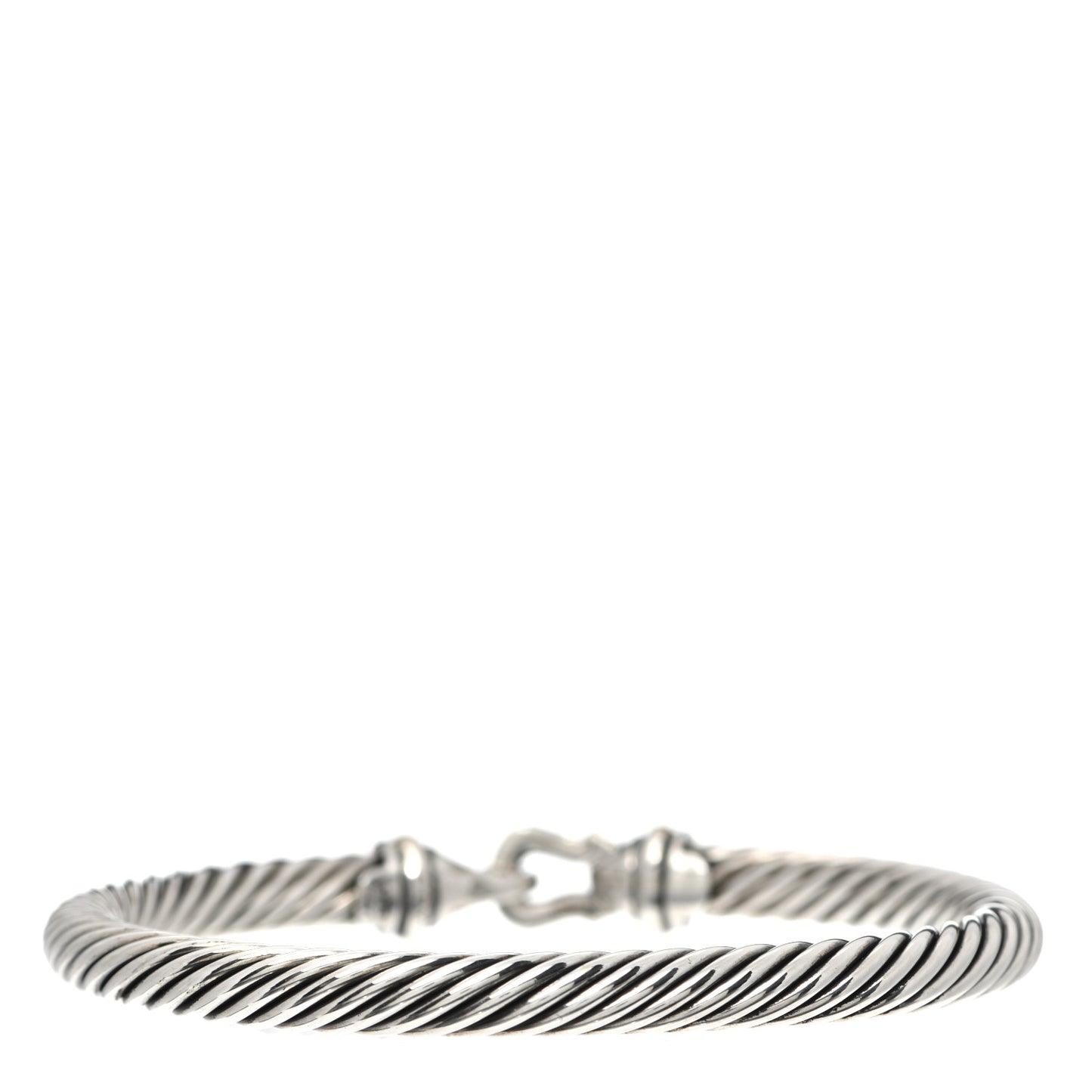 Sterling Silver 18K Yellow Gold 5mm Cable Classic Buckle Bracelet