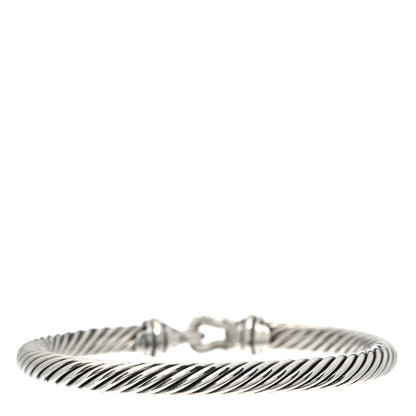 David Yurman Sterling Silver 18K Yellow Gold 5mm Cable Classic Buckle Bracelet 3 of 4