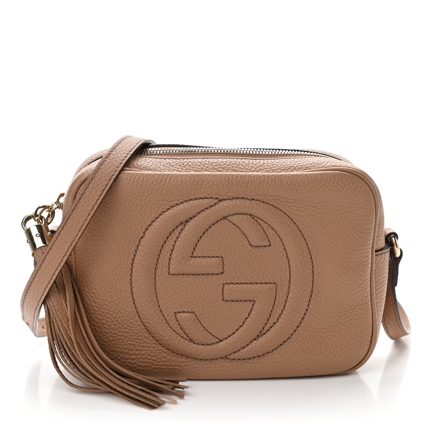 Gucci Pebbled Calfskin Small Soho Disco Bag Camelia 1 of 13
