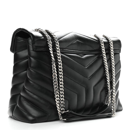Saint Laurent Calfskin Y Quilted Monogram Medium Loulou Chain Satchel Black 5 of 9