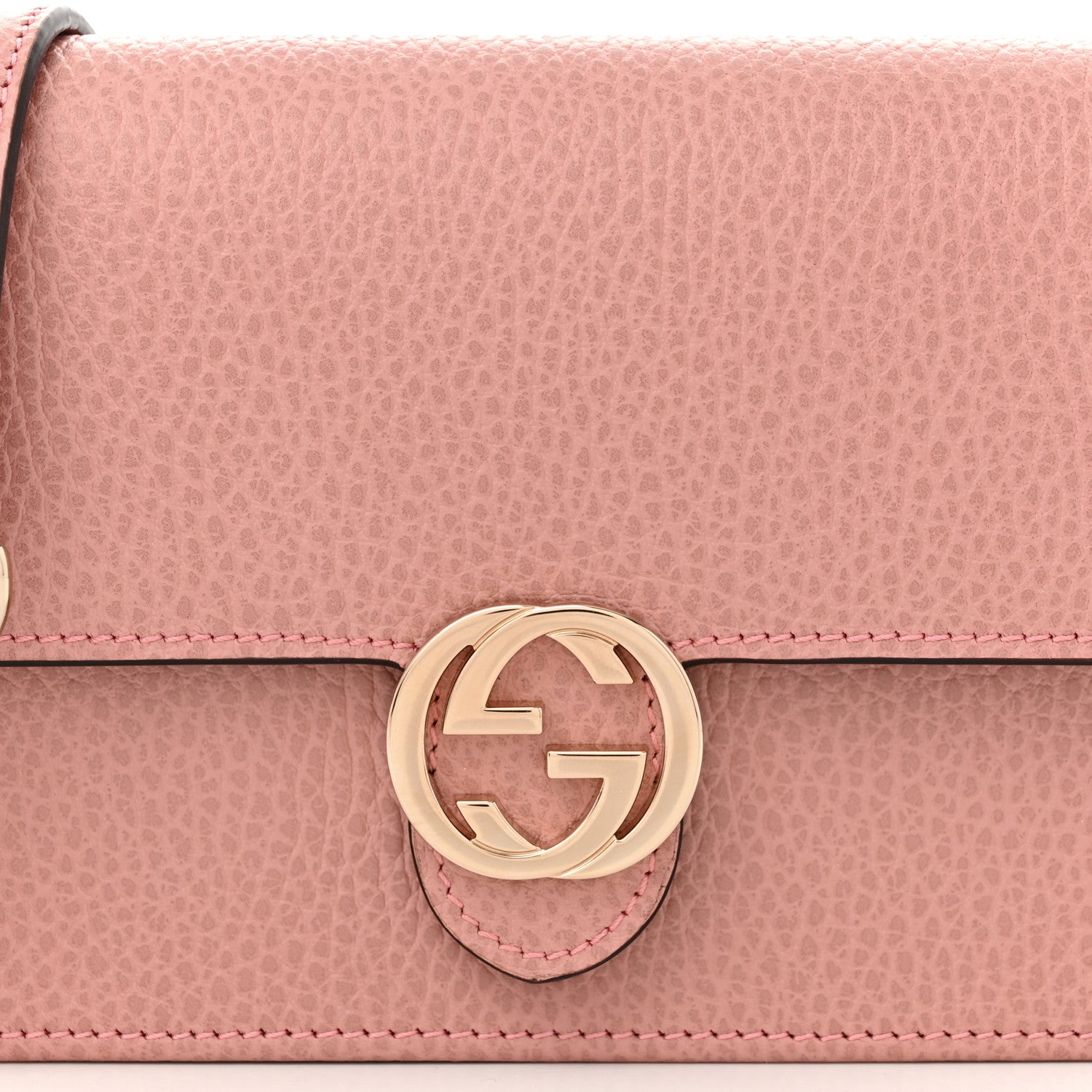Gucci Dollar Calfskin Interlocking G Chain Wallet Soft Pink 8 of 11